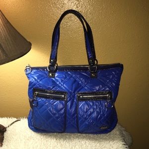 Coach Blue Quilted Ski Bunny Tote